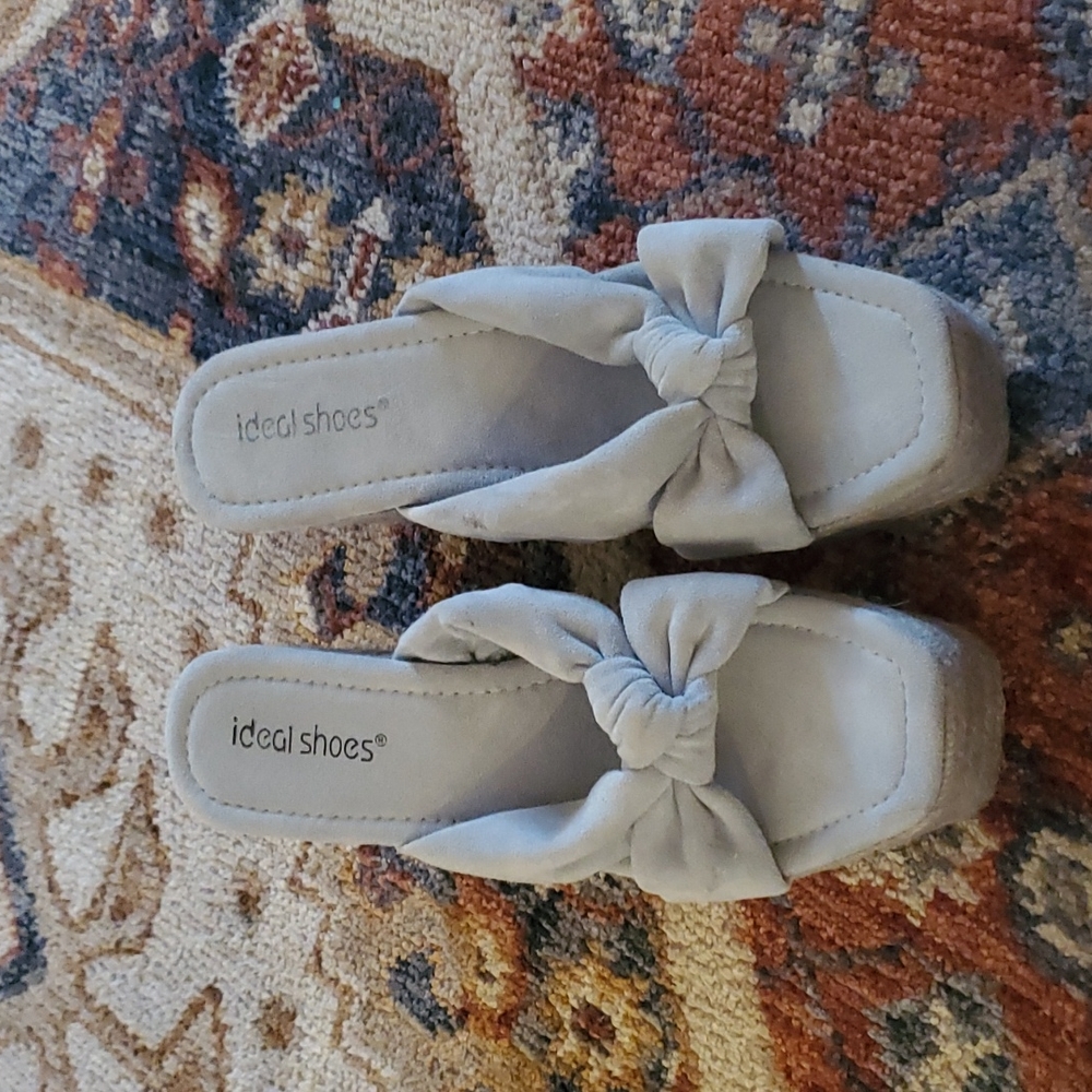 Light sky blue wedge sandals, size 41, good condition